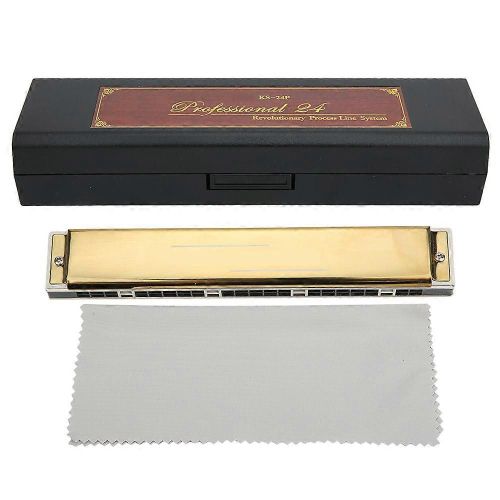 Harmonica Professionnel Orgue À Bouche Diatonique Harpe Débutant Vent Cadeaux 24&#8209 ; Trou Polyphonique (Clé De Do D¿Or)