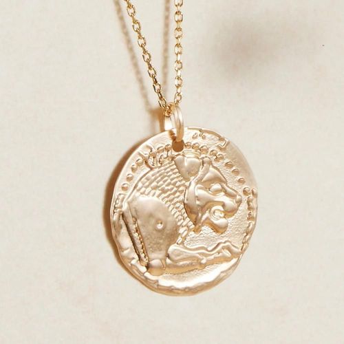 Pendentif Mat Tête De Lion En Plaqué Or