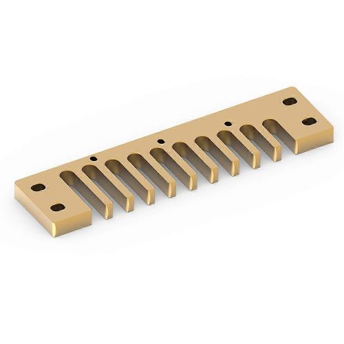 Pièce D¿Harmonica De Peigne En Alliage D¿Aluminium Pour Hohner Marine Band Crossover/Deluxe (Or)