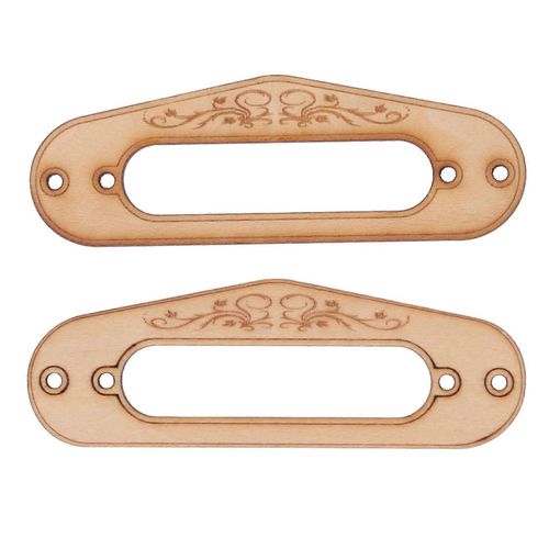 2pcs Pickup Montage Anneau Érable Naturel Décoratif Décoratif Simple Bobine Micro Surround Plaque Pour Guitare