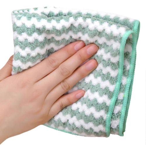 5 Pcs Microfibre Nettoyage Chiffon Super Absorbant Corail Polaire Tissu Éponge À Récurer Serviette