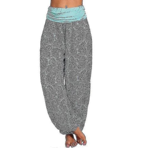Pantalon De Harem Gitan Pour Femmes Boho Paiey Ali Baba Yoga Palazzo Pantalon Hippie Ample Bloomers Avec Taille Smockée