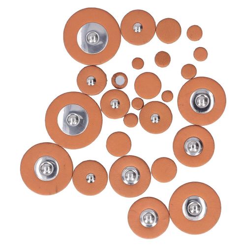 25 Pcs Saxophone Pads Marron En Peau De Mouton Résonateur Résonateur Joint De Vent Instrument Pièces