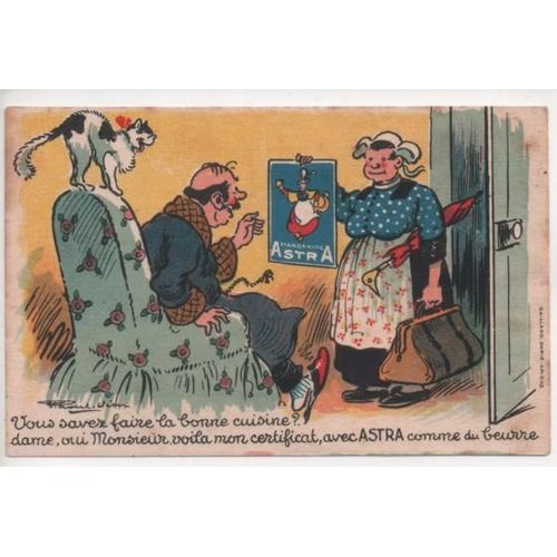 Bonne Cuisine...Astra Comme Du Beurre (Carte Postale Publicité, Humour)