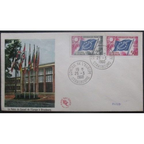 France Fdc Conseile De L'europe 15-03-60 Strasbourg