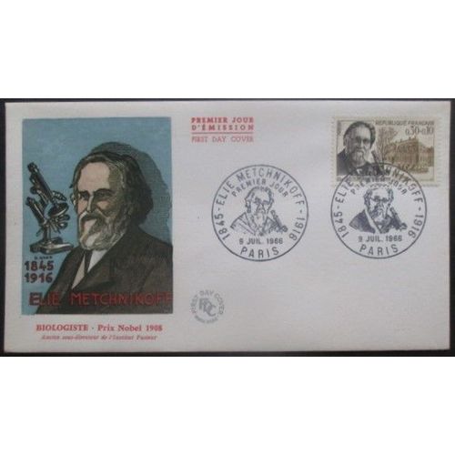 France Fdc Elie Metchnikoff 09-07-66 Paris