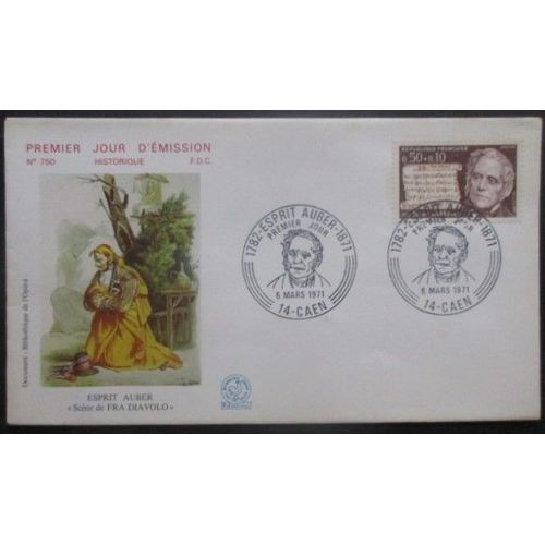 France Fdc Esprit Auber 06-03-71 Caen