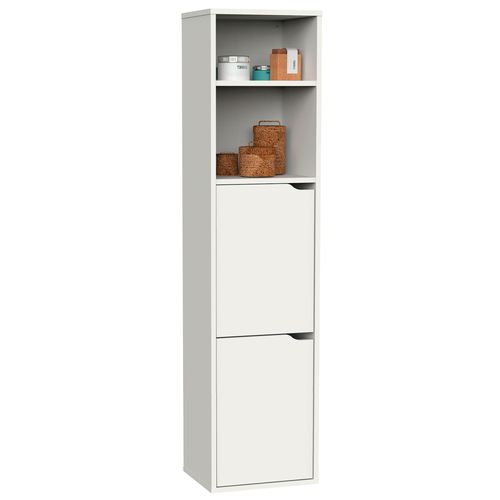 Colonne De Salle De Bain, Meuble De Rangement Style Moderne 150x36,5x30 Cm, , Blanc, Briebe, Aura