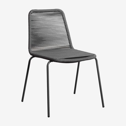 Lot De 4 Chaises De Salle À Manger Empilables Mileyd Gris Graphite
