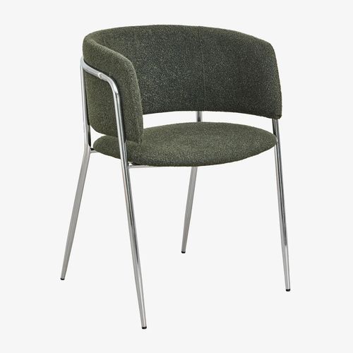 Pack De 2 Chaises De Salle À Manger Rembourrées Nalon Gris Chromé