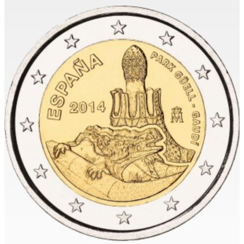 2 Euro Commémo Espagne 2014 Antoine Gaudi Sup Spl Spain