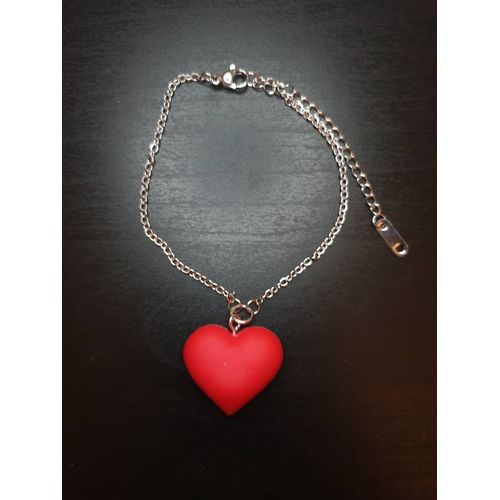 Bracelet "C?ur 3d" En Acier Inoxydable