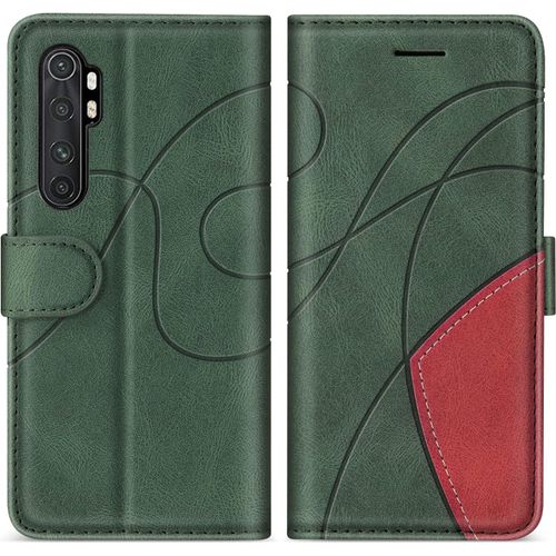 Coque Pour Xiaomi Mi Note 10 Lite Etui En Cuir Pu Portefeuille Coque Avec Fente Carte Antichoc Housse De Protection Pour Xiaomi Mi Note 10 Lite Vert