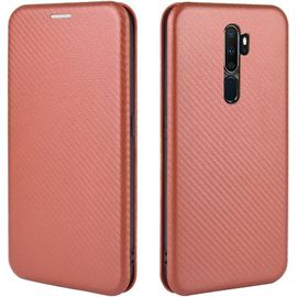 Coque De Luxe En Fibre De Carbone Pu Et Tpu Hybride Pour Oppo A9 2020 Protection Complète Contre Les Chocs Couleur : Marron