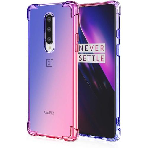 Coque Convient Pour Oneplus 8 Souple Flexible Silicone Gel Housse Tpu Coins Renforcés Crystal Clear Étui En Gradient Color Tpu Case Cover. Bleu Rose