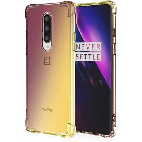 Coque Convient Pour Oneplus 8 Souple Flexible Silicone Gel Housse Tpu Coins Renforcés Crystal Clear Étui En Gradient Color Tpu Case Cover. Noir Or