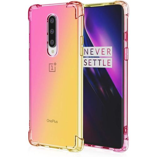 Coque Convient Pour Oneplus 8 Souple Flexible Silicone Gel Housse Tpu Coins Renforcés Crystal Clear Étui En Gradient Color Tpu Case Cover. Rose Or