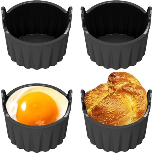 Lbgwp60 Moule Silicone Air Fryer,Plat Silicone Air Fryer,Moule Air Fryer Réutilisable Plat Pour Air Fryer,Cuit Oeuf Micro Onde Moule For Air Fryer,Air Fryer Accessoires (4 Pièces)
