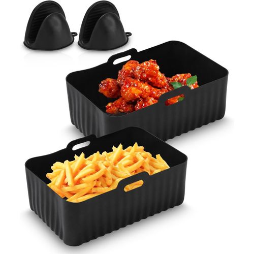Lbgwp60 2 Pièces Silicone Moule Air Fryer Accessoires,Moule Silicone Air Fryer,Réutilisable,Pour Airfryer,Micro-Ondes,Moule À Gâteau,Pour Ninja Double Compartiment Tower Af300Eu Af400Eu