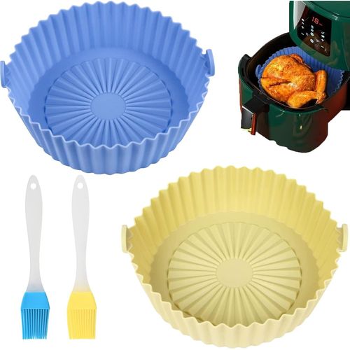 Lbgwp60 Accessoire Air Fryer,2 Pièces Pot En Silicone Pour Friteuse À Air,Air Fryer Silikon,Universel,Pour Four,Four À Micro-Ondes,Moule À Gâteau,Cuiseur À Vapeur,Etc