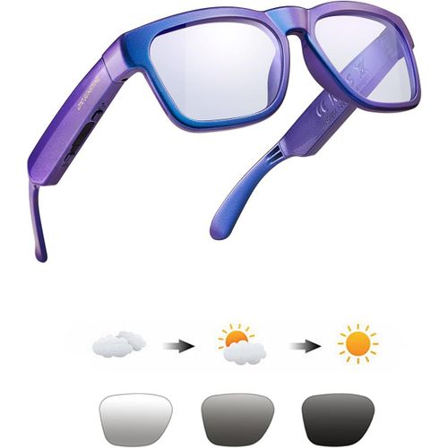 Gothicana By Empoho Smart Glasses,Safety Glasses With Bluetooth Speaker,Indoor/Outdoor Uv Protection And Voice Control,Unisex