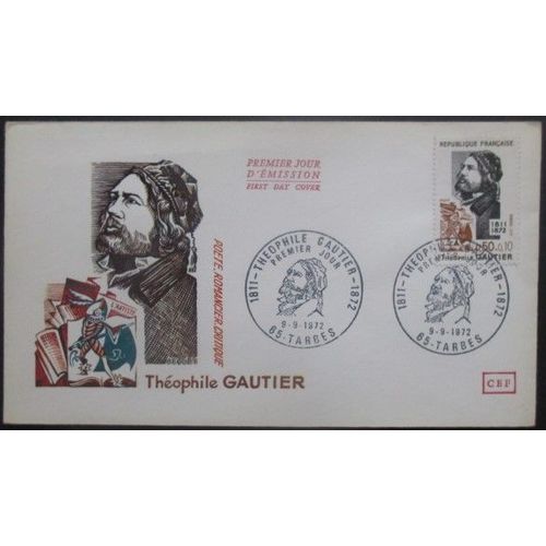 France Fdc Théophile Gautier 09-09-72 Tarbes