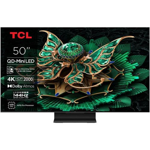 TV QD-Mini LED Pro Tcl 50C79K 127 cm 4K UHD 2025 Aluminium brossé