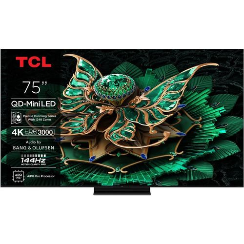TV QD-Mini LED Pro Tcl 75C79K 191 cm 4K UHD 2025 Aluminium brossé