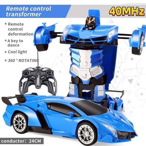 40MHz-RC - Voiture lectrique Tlcommande  Dformation 2 En 1, Modle De Voiture Robot  Transformation Automatique, Jouet Vhicule  Dformation  Une Touche