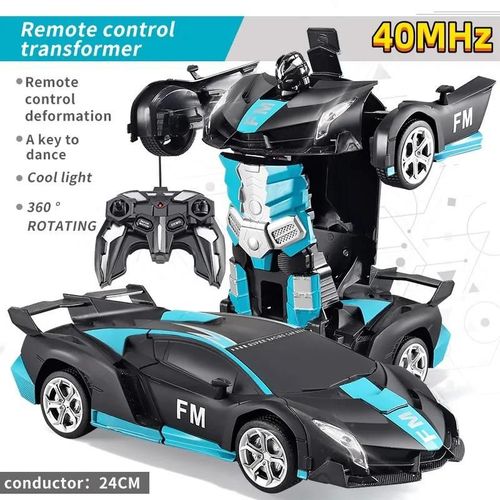 40MHz-RC - Voiture lectrique Tlcommande  Dformation 2 En 1, Modle De Voiture Robot  Transformation Automatique, Jouet Vhicule  Dformation  Une Touche