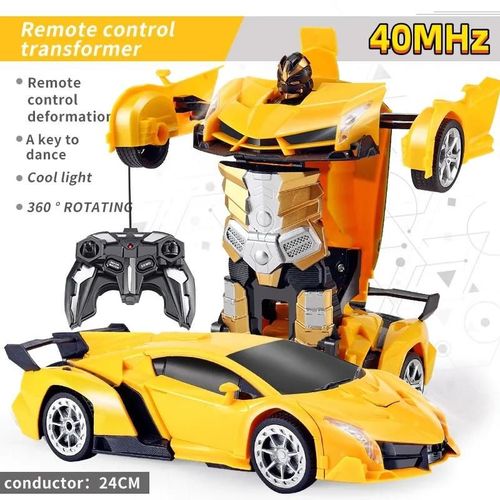 40MHz-RC - Voiture lectrique Tlcommande  Dformation 2 En 1, Modle De Voiture Robot  Transformation Automatique, Jouet Vhicule  Dformation  Une Touche