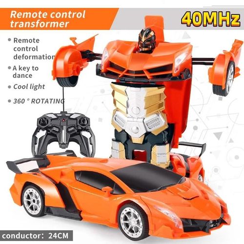 40MHz-RC - Voiture lectrique Tlcommande  Dformation 2 En 1, Modle De Voiture Robot  Transformation Automatique, Jouet Vhicule  Dformation  Une Touche