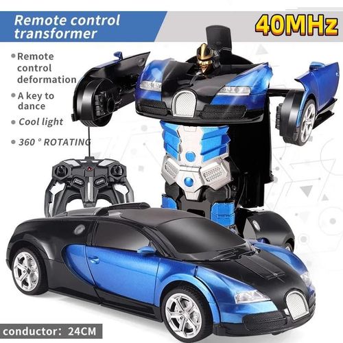 40MHz-RC - Voiture lectrique Tlcommande  Dformation 2 En 1, Modle De Voiture Robot  Transformation Automatique, Jouet Vhicule  Dformation  Une Touche