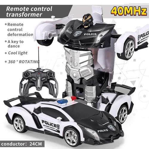 40MHz-RC - Voiture lectrique Tlcommande  Dformation 2 En 1, Modle De Voiture Robot  Transformation Automatique, Jouet Vhicule  Dformation  Une Touche