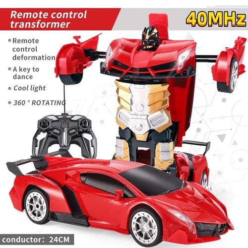 40MHz-RC - Voiture lectrique Tlcommande  Dformation 2 En 1, Modle De Voiture Robot  Transformation Automatique, Jouet Vhicule  Dformation  Une Touche