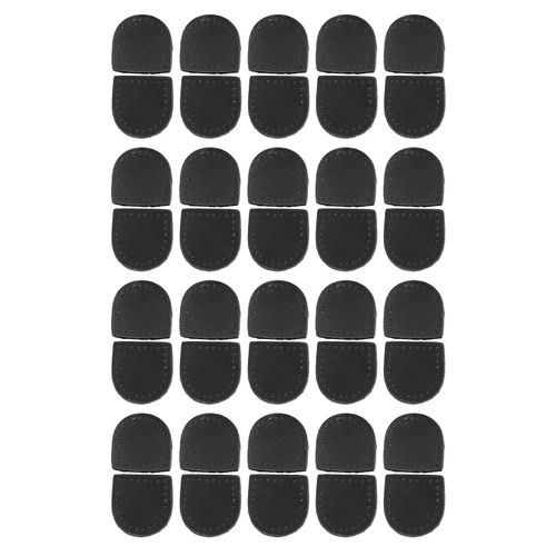 40pcs Fermeture clair Bouchon Diy Fabriqus  La Main En Cuir Vritable Polyvalent  La Mode Fermeture clair Se Termine Top Stoppers Noir