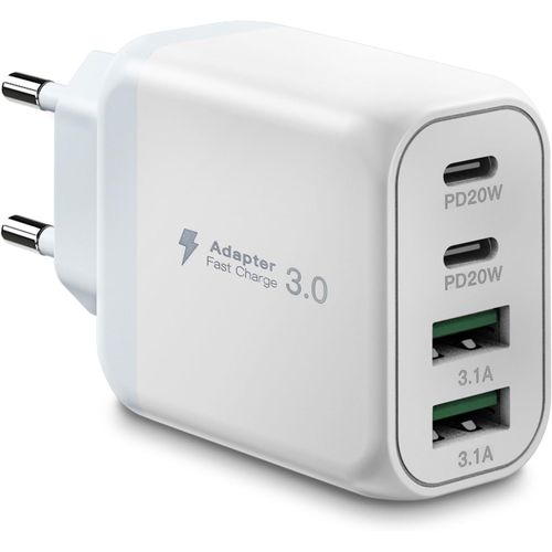 40w Chargeur Usb C Rapide, 4 Ports 2usb C& 2usb A Pd+Qc Multiprise Adaptateur Rapide Pour Iphone 15 Pro Max/14/13/12/11 Plus,Pad Pro Air Mini,Samsung S24 Ultra Type C Secteur Chargeur