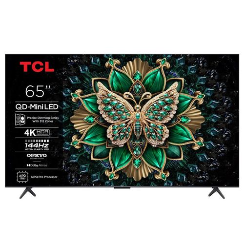 TV QD-Mini LED Tcl 65C69K 165 cm 4K UHD 2025 Aluminium brossé