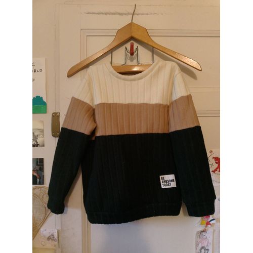 Pull Tricolore Chaud Coloré 7 Ans.