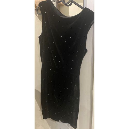 Robe Noire Velours Zara - Strass Élégants