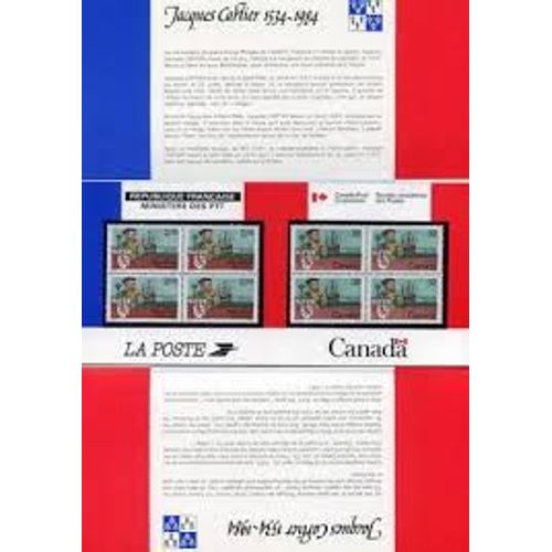 Jacques Cartier 450ème Anniversaire De Son 1er Voyage Au Canada Émission Commune France/Canada Pochette Souvenir N° 1 Année 1984 N° 2307 Yvert Et Tellier Luxe
