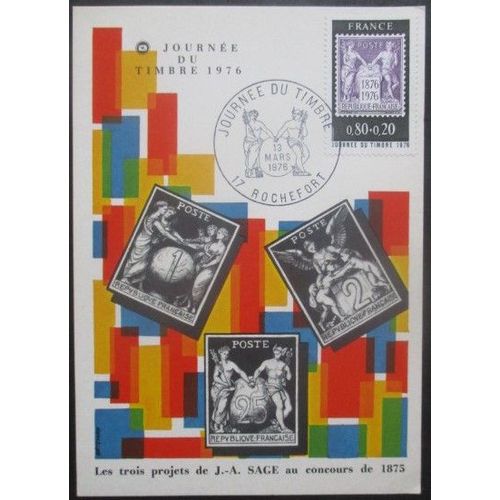 France Carte Maximum Journée Du Timbre 13-03-76 Rochefort