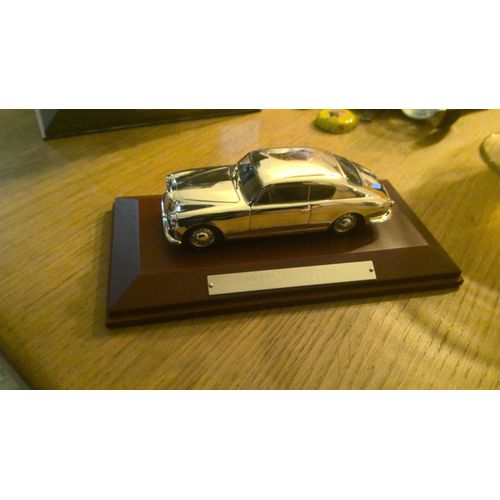 Ixo Model Chrome Dore Argent Socle Bois 1/43 In Box Lancia Aurelia B20