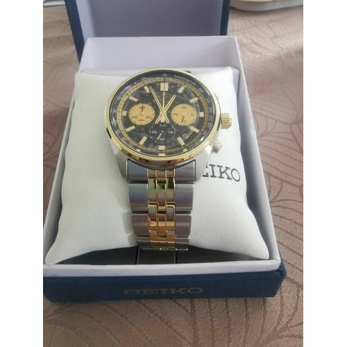 Seiko  Chronograph Quartz Black Dial Men's Watch Item No. Ssb430p1
