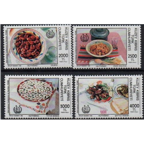 Chypre Turque Timbres Gastronomie Locale 1992
