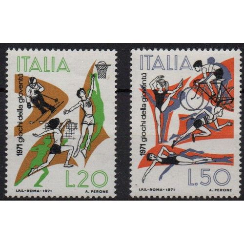 Italie Timbres Jeux Sportifs 1971