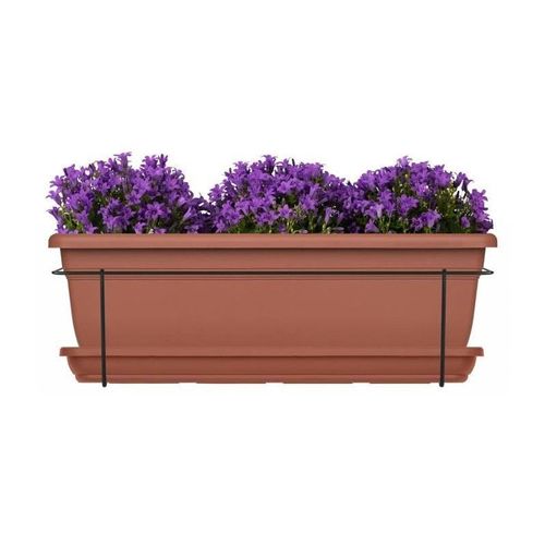 Kit Jardiniere Avec Support En Métal Et Plateau - Garden Id Relax - Terra. 50 Cm - Recyclé Et 100% Recyclable - Volume Pour Plantes