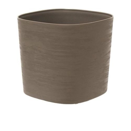 Pot Avec Réserve D'eau - Garden Id Respect - Taupe 20 X 20 Cm - 100% Déchets Ménagers - 100% Recyclable - Surface Structurée.