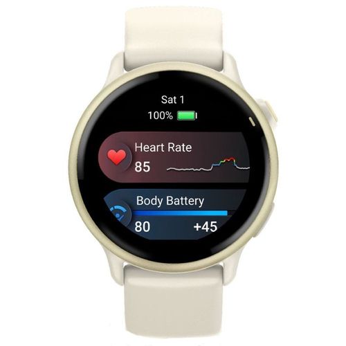 Montre Connectée Garmin Vívoactive® 6 42 Mm Ivoire Avec Bracelet Beige