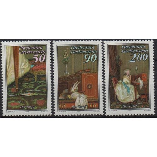 Liechtenstein Timbres Tableaux Du Peintre Eberle 1988